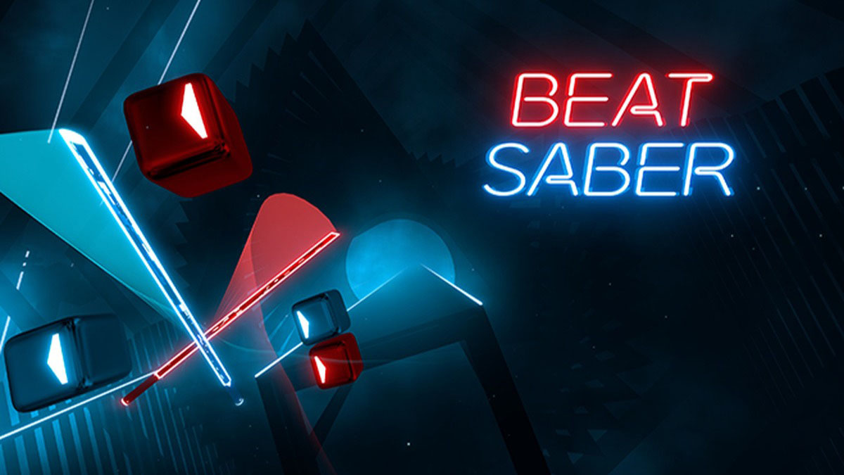 Beat Saber Beat Saber is a virtual reality rhythm game developed and published by Czech game developer Beat Games. It takes place in a surrealistic neon environm...